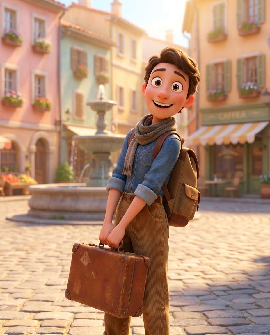 travel postcard pose photo