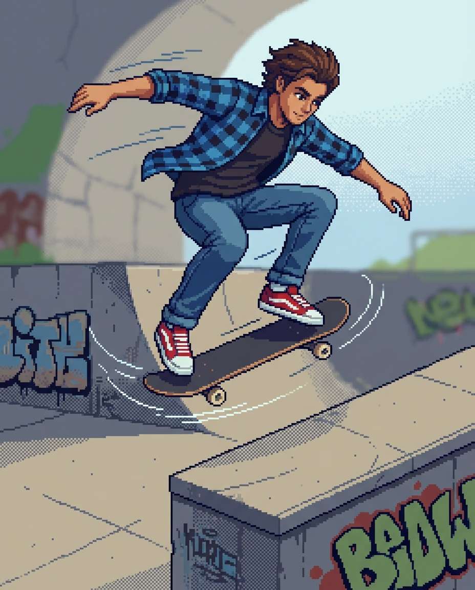 skatepark trick photo