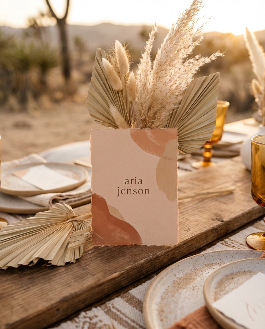 boho terracotta pampas photo