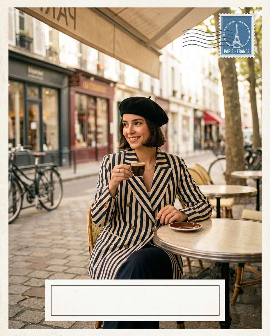 paris cafe border photo