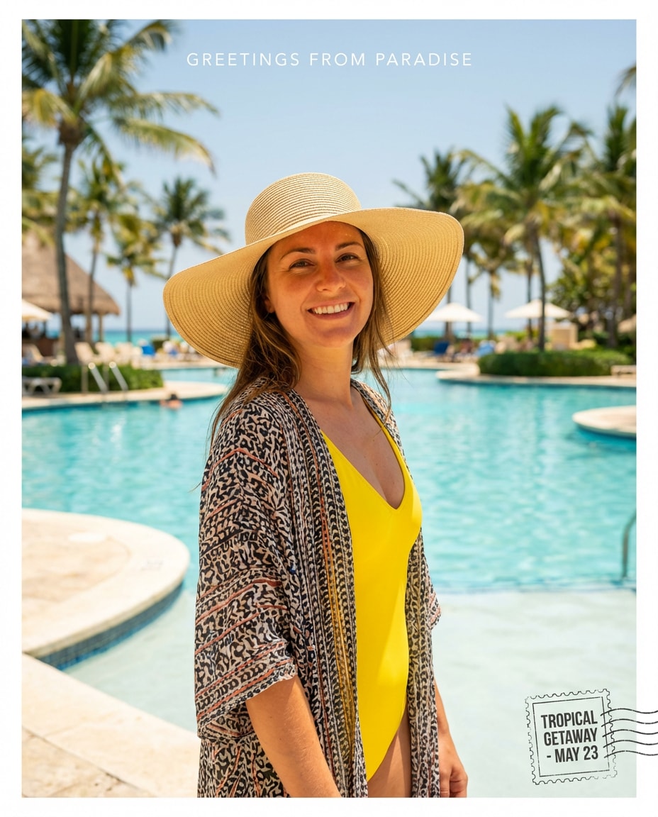 tropical pool day photo