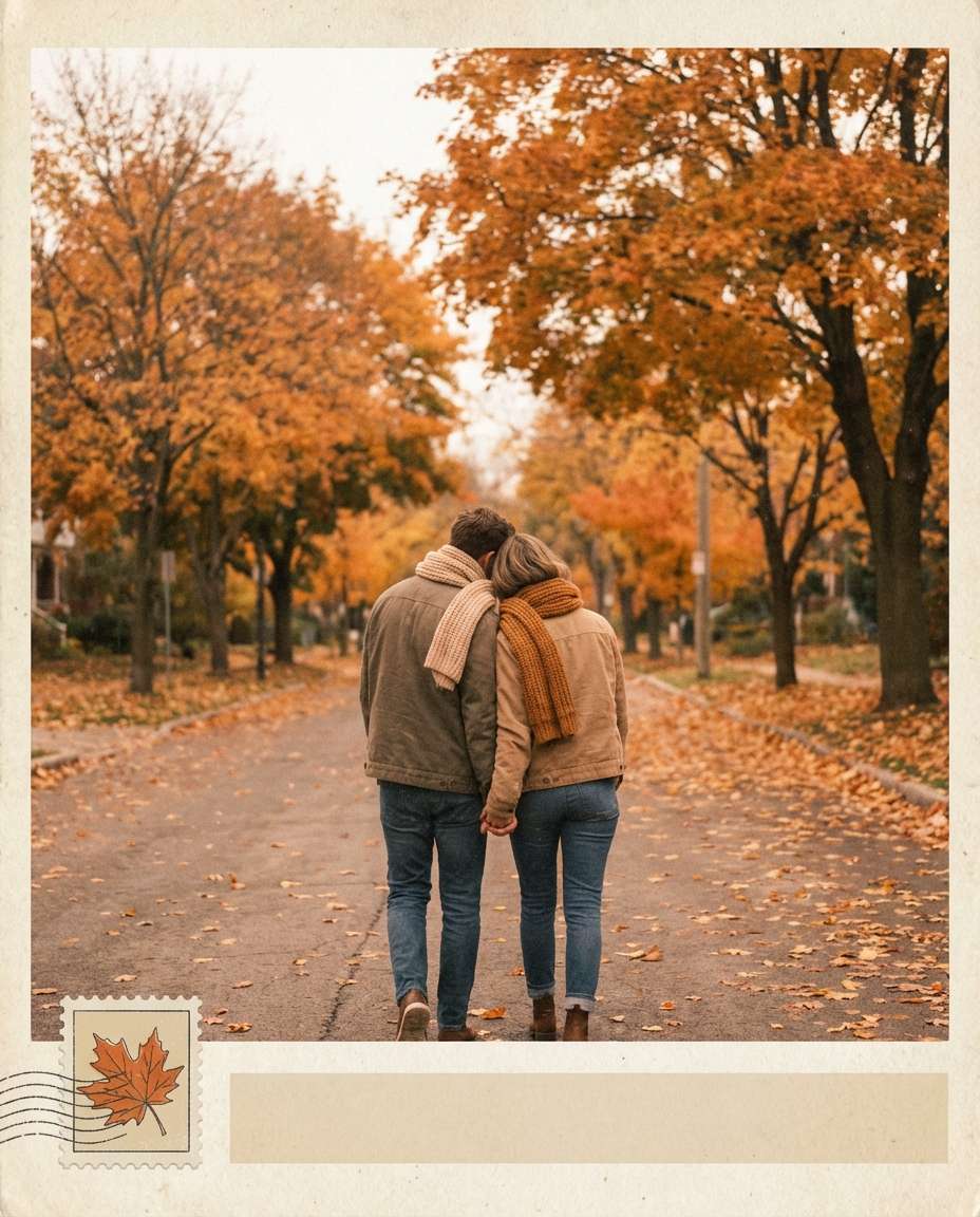 autumn street stroll photo