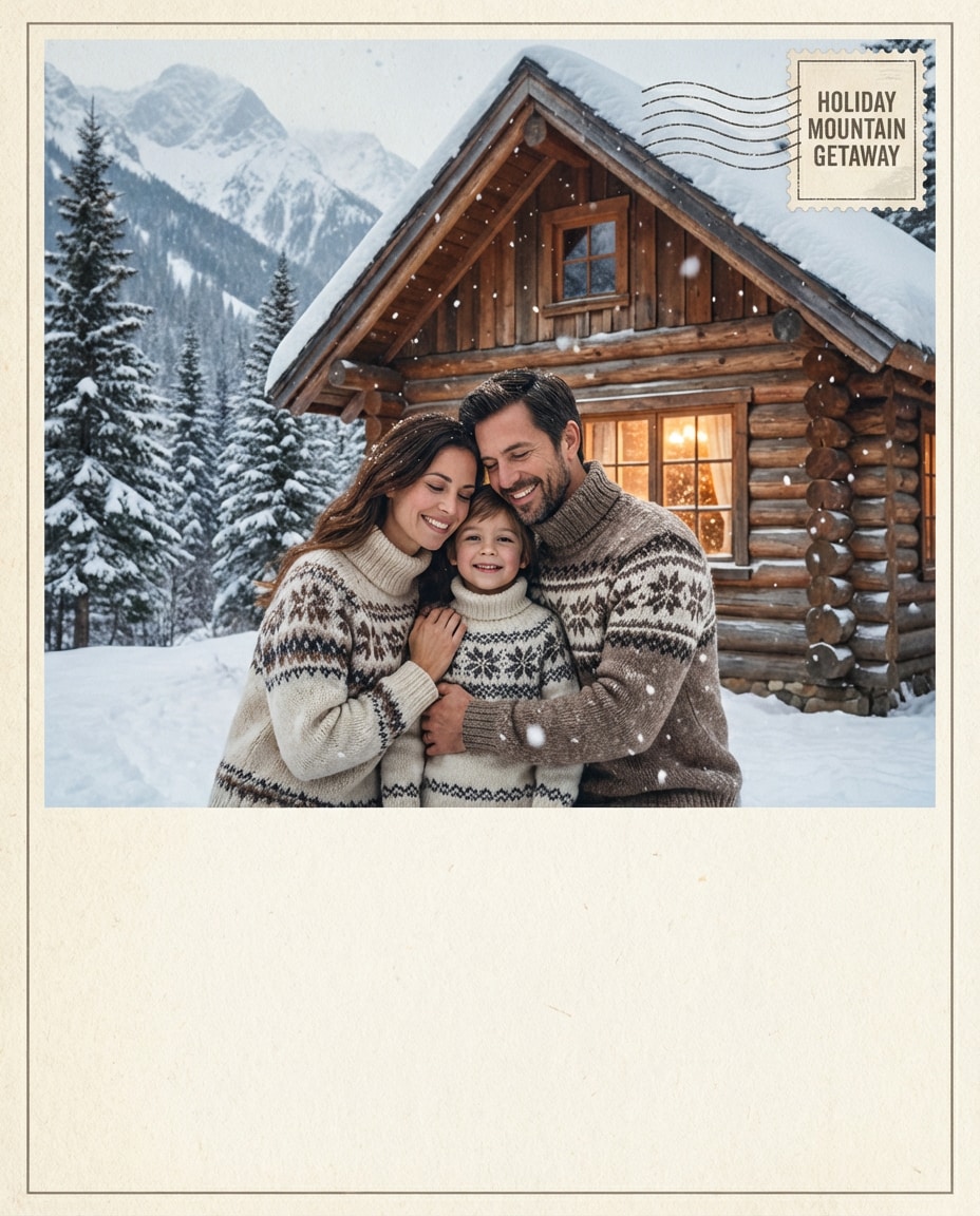 cozy mountain cabin photo