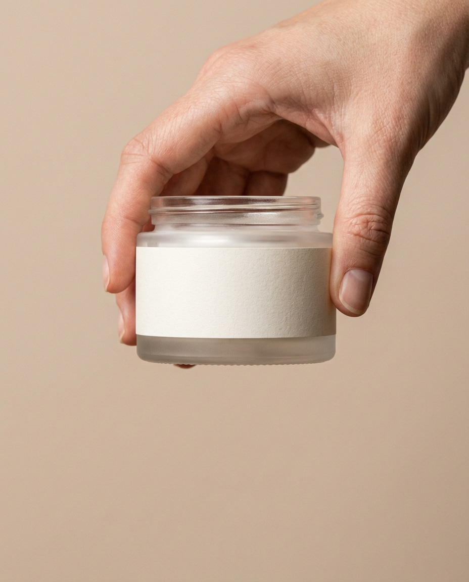 hand holding jar photo