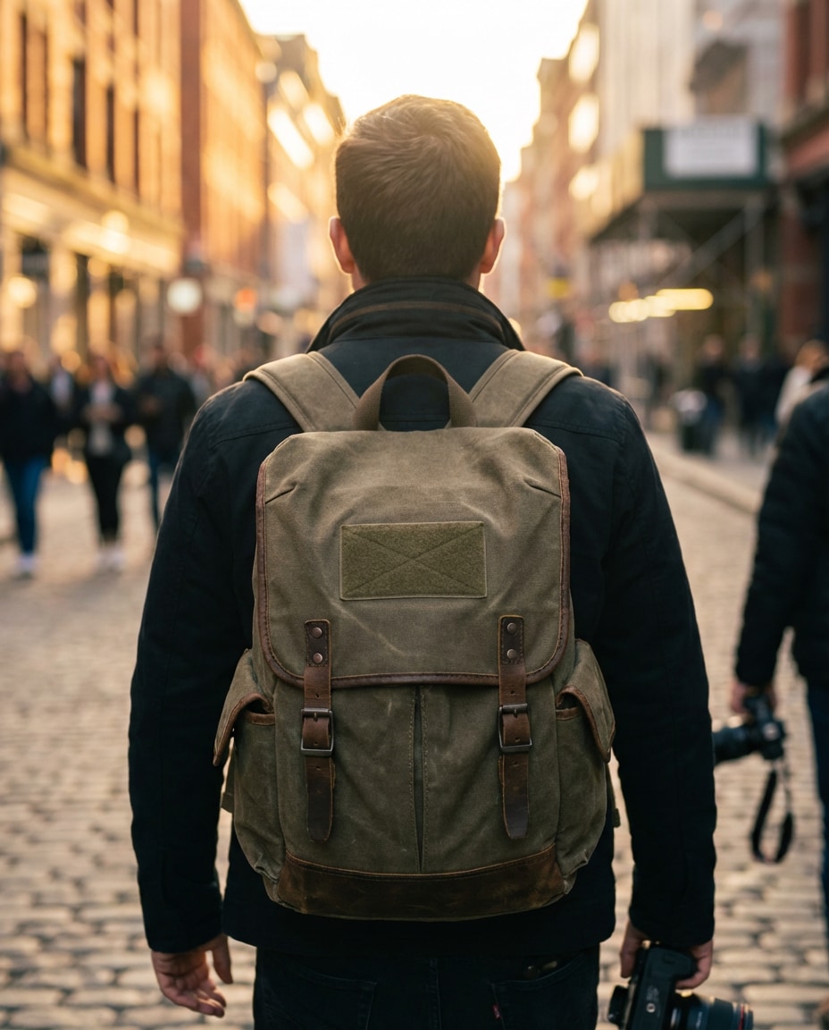 backpack street shot photo