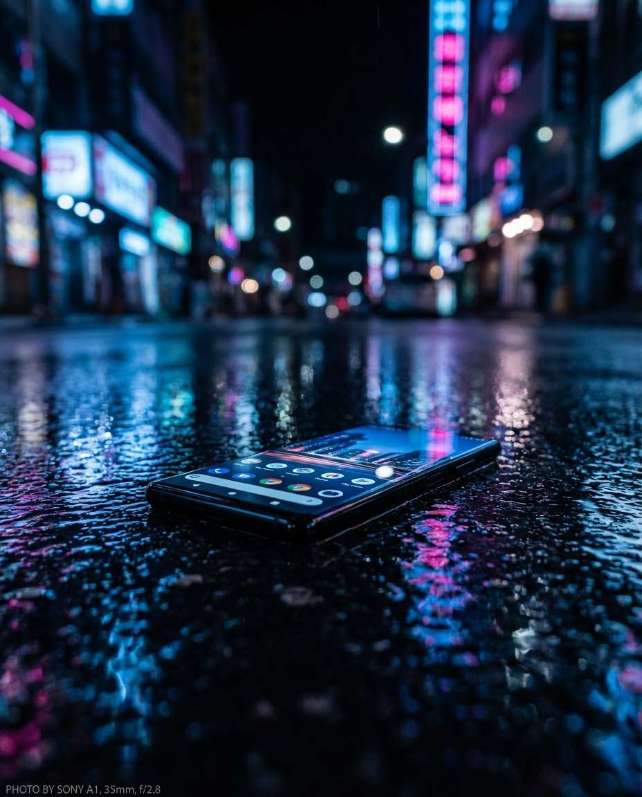 neon night tech ad photo