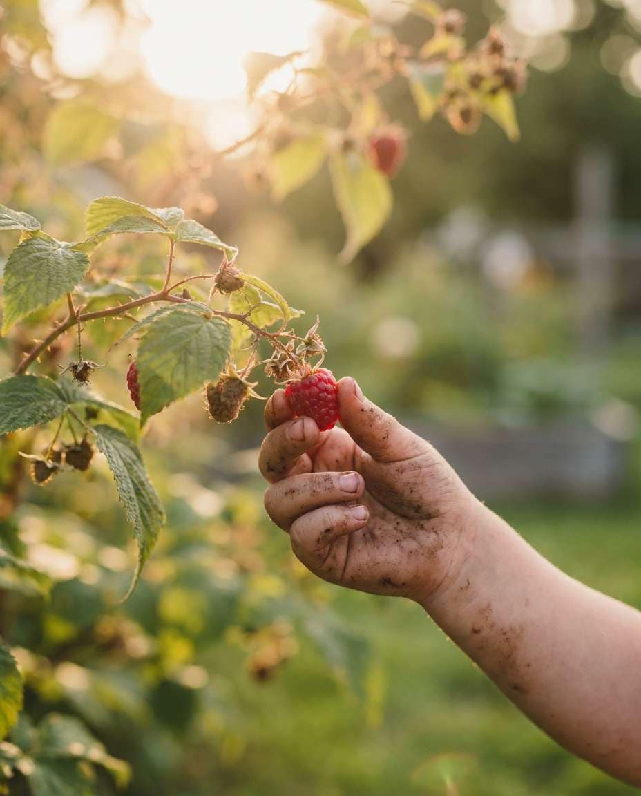 child picking berries photo