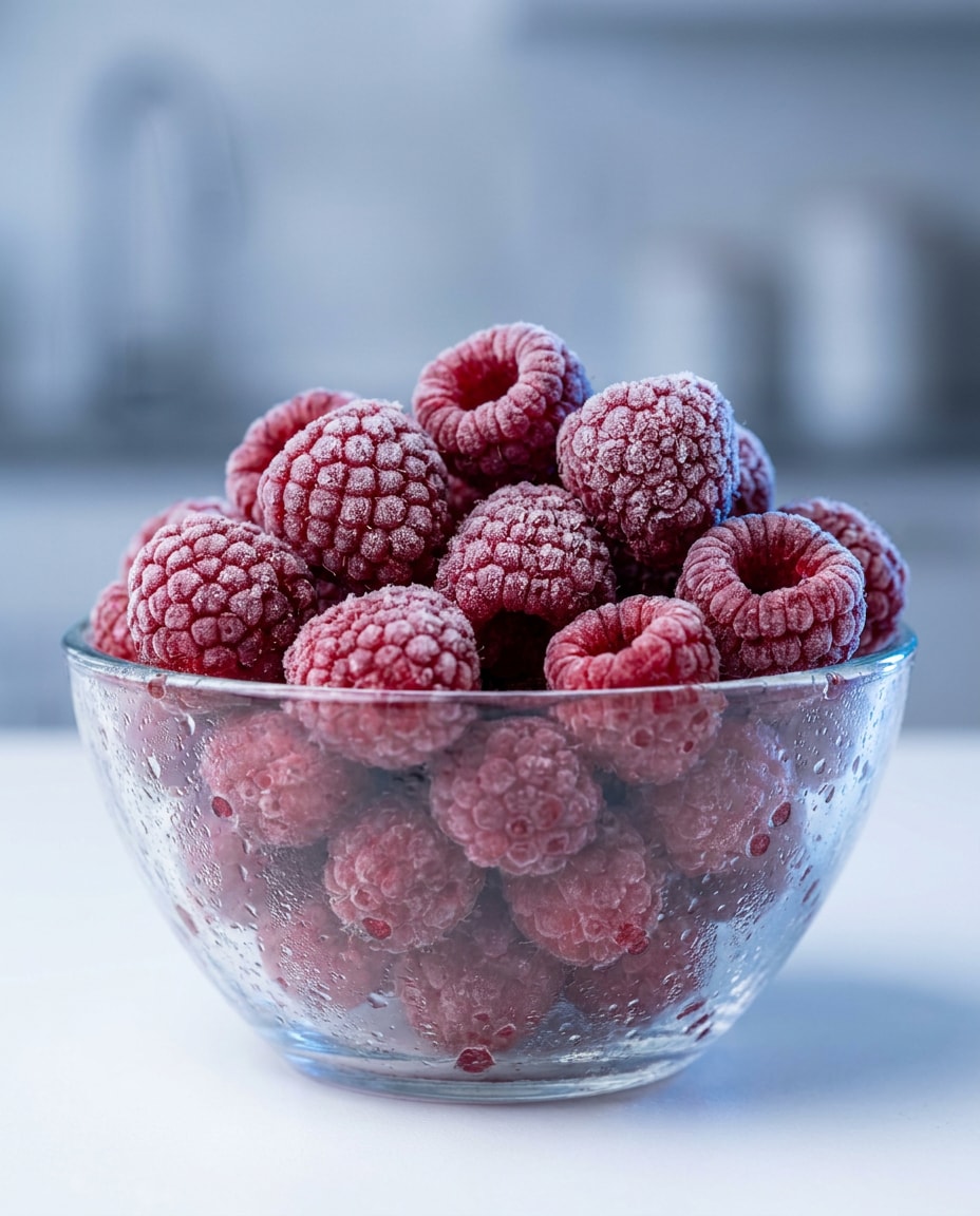 ice crystals frozen berries photo