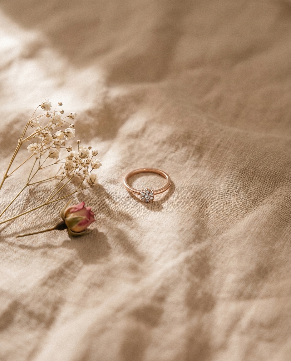 rose gold flat lay photo