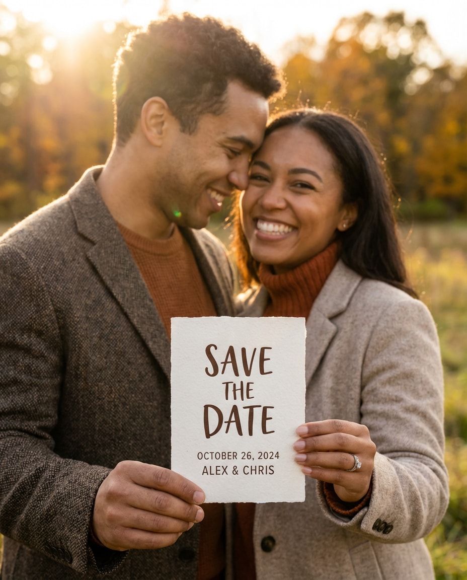 couple showing photo