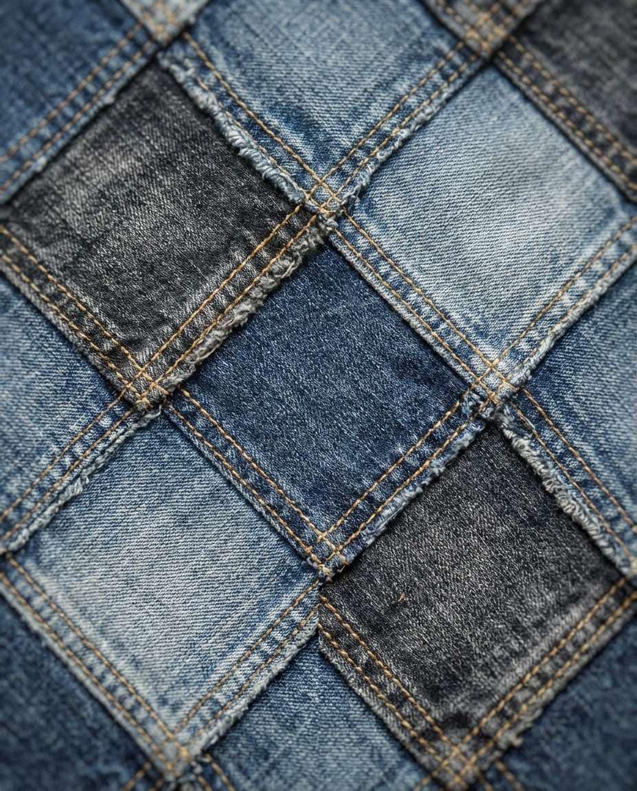 denim patchwork blocks photo