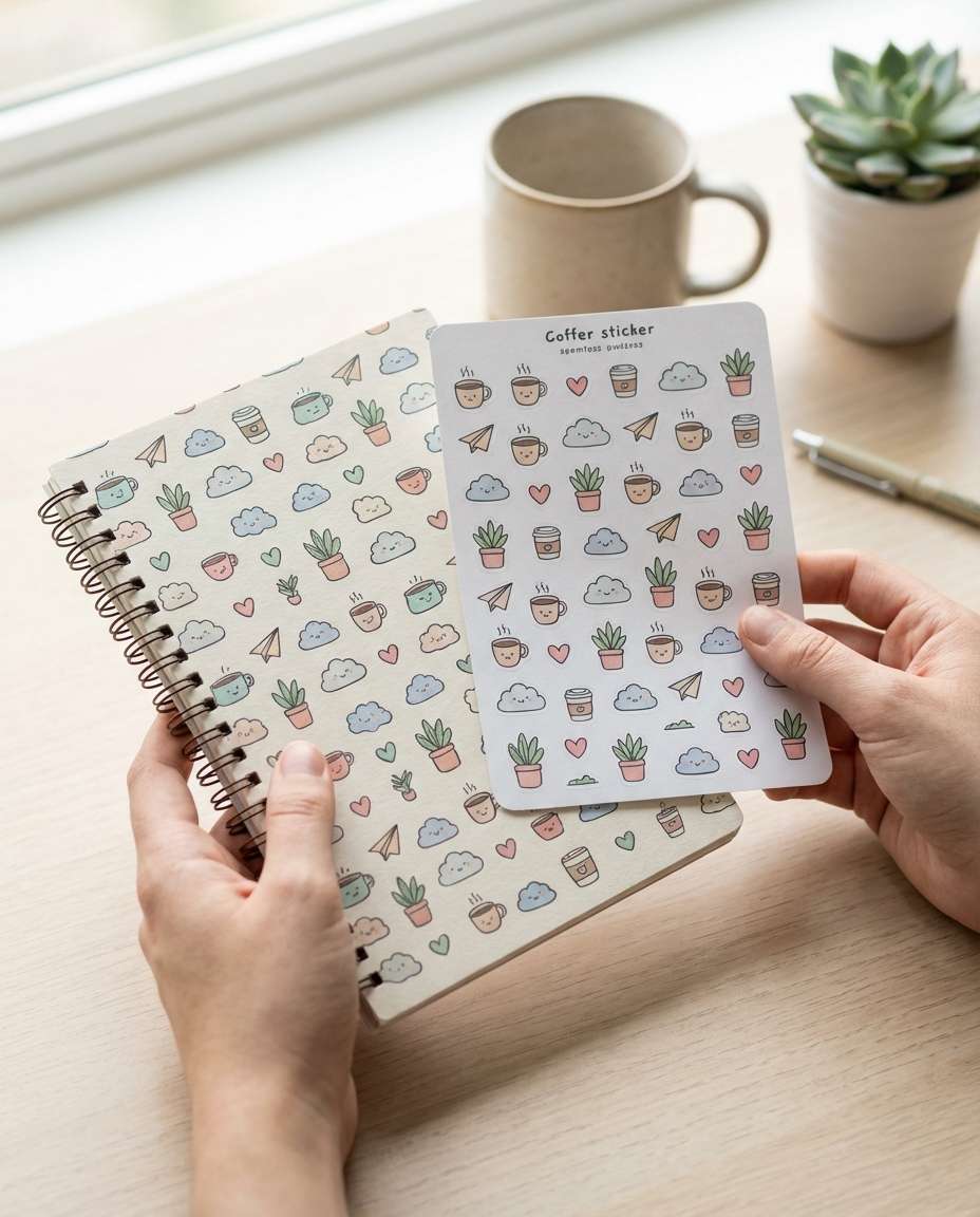 hands holding stationery photo