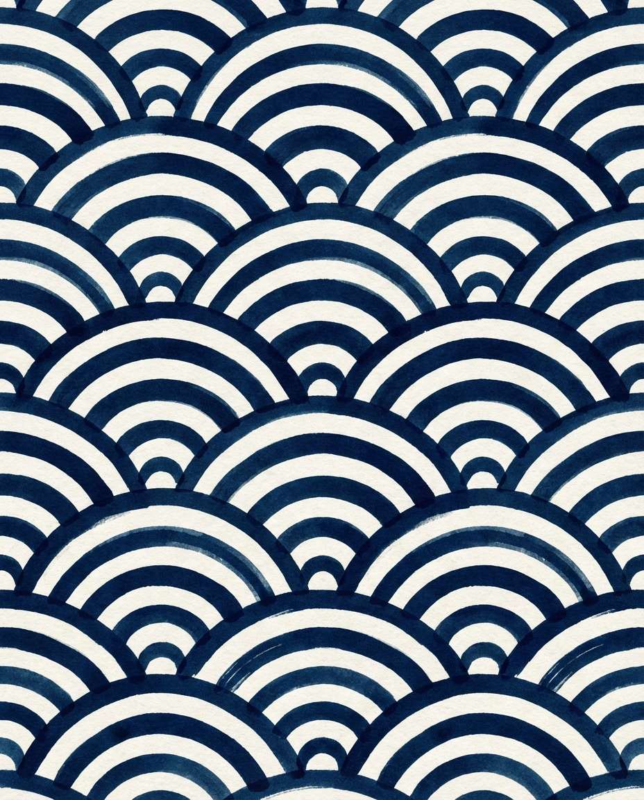 indigo seigaiha waves photo