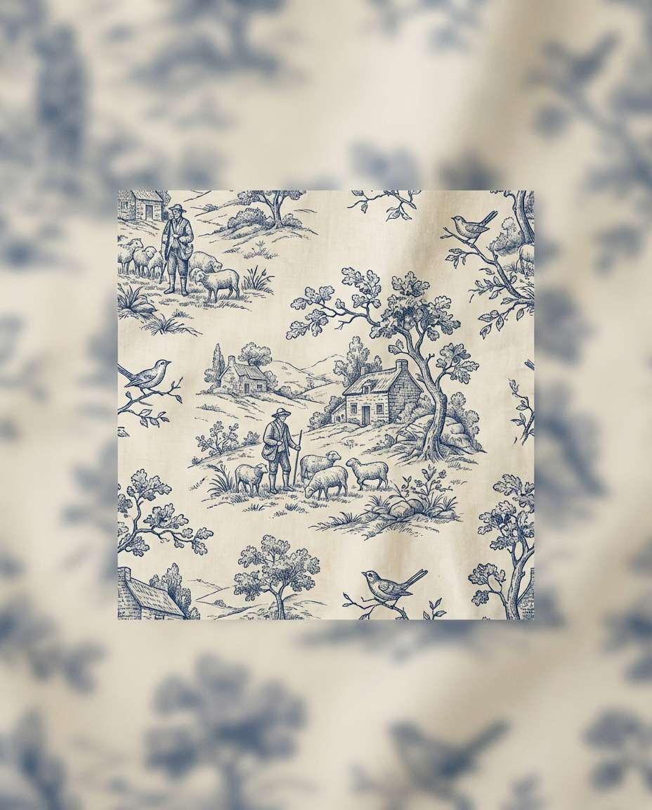 vintage toile scene photo