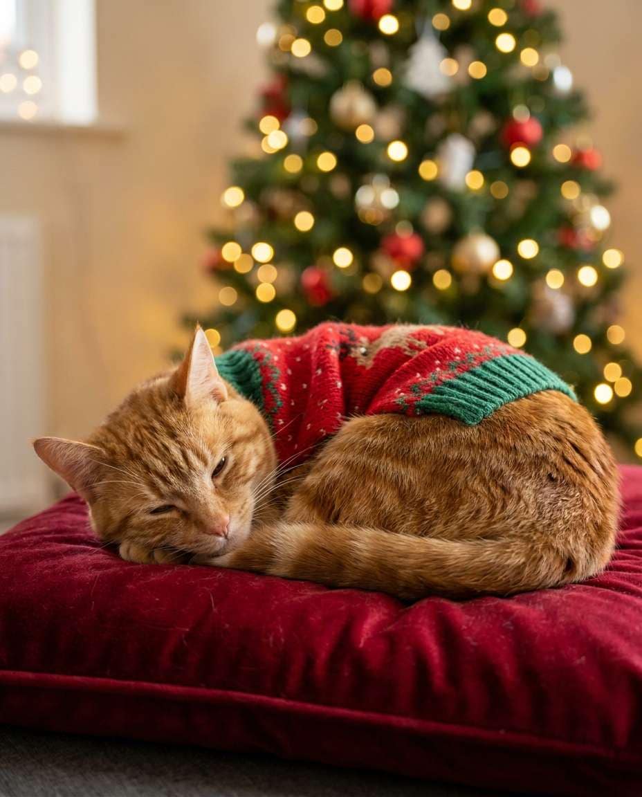 christmas sweater snooze photo