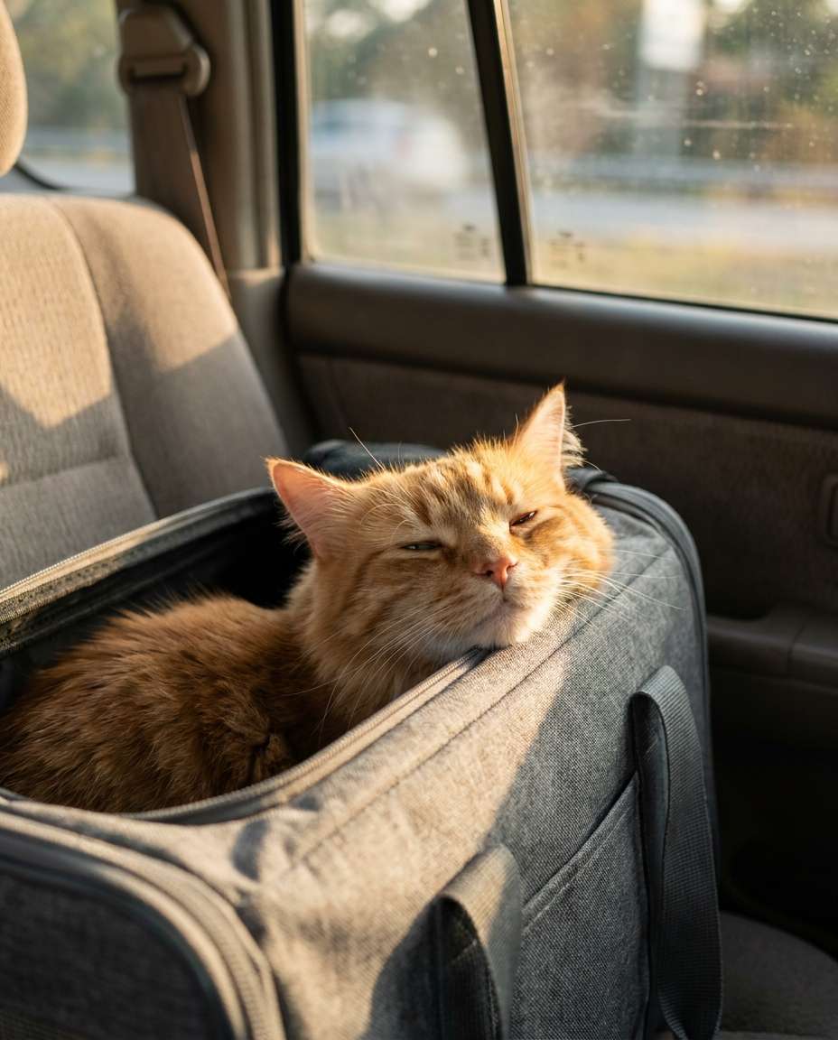 car ride catnap photo