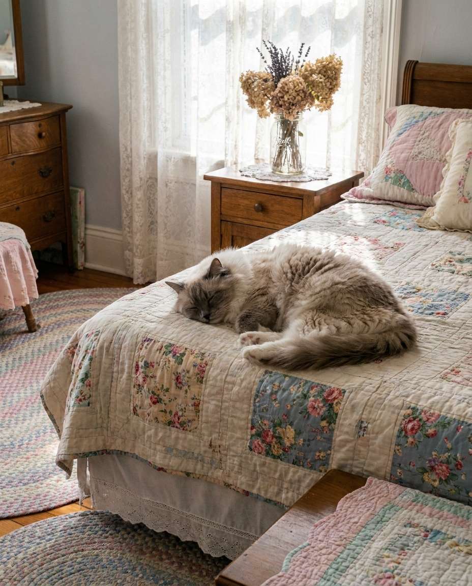 cottagecore bed nook photo