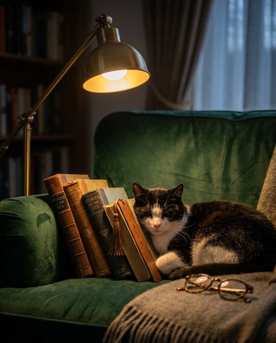 library book stack snooze photo