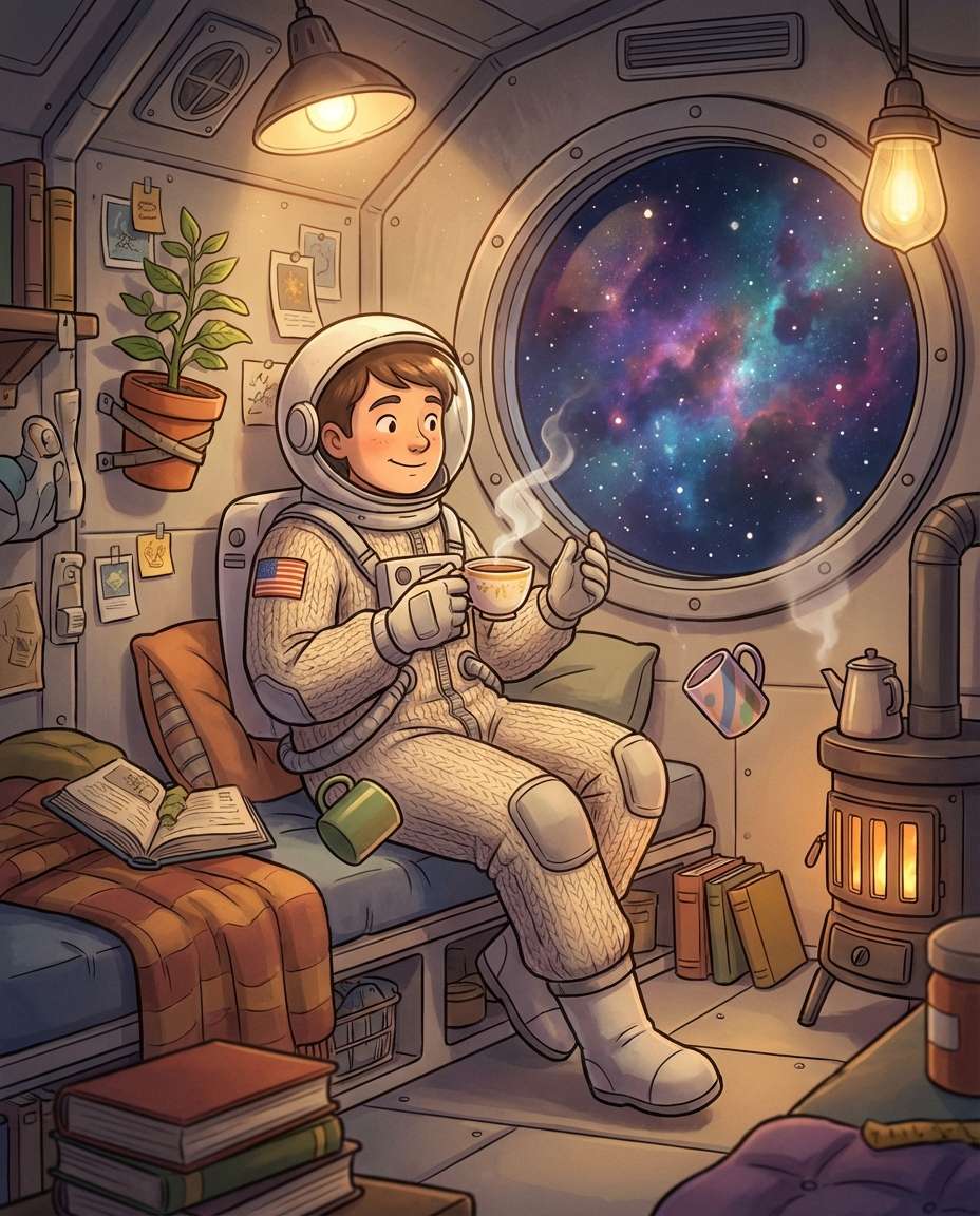 astronaut tea time photo