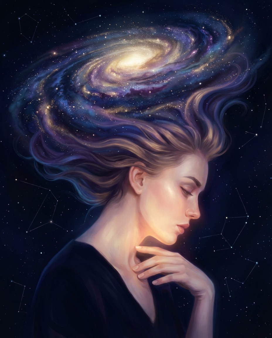 galaxy hair portrait photo