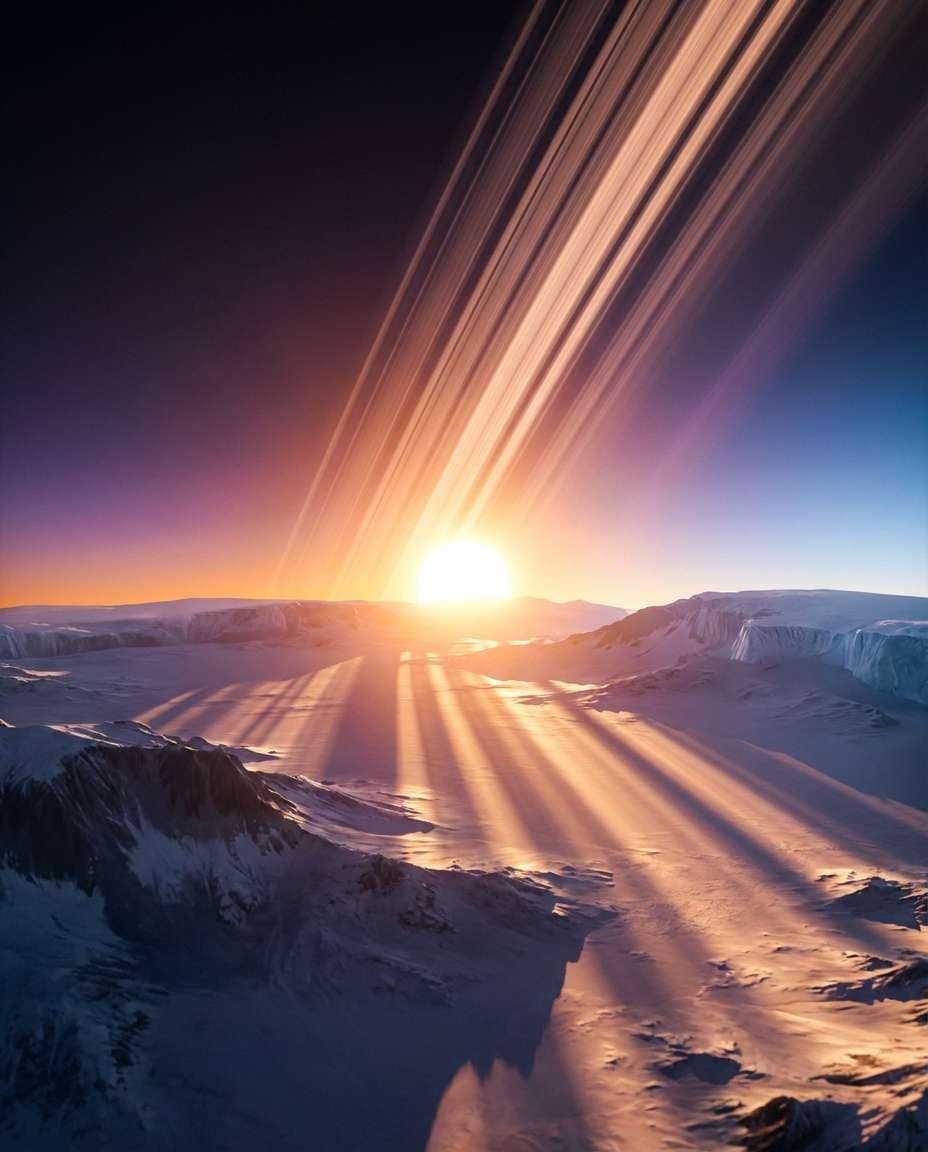 planet ring sunrise photo