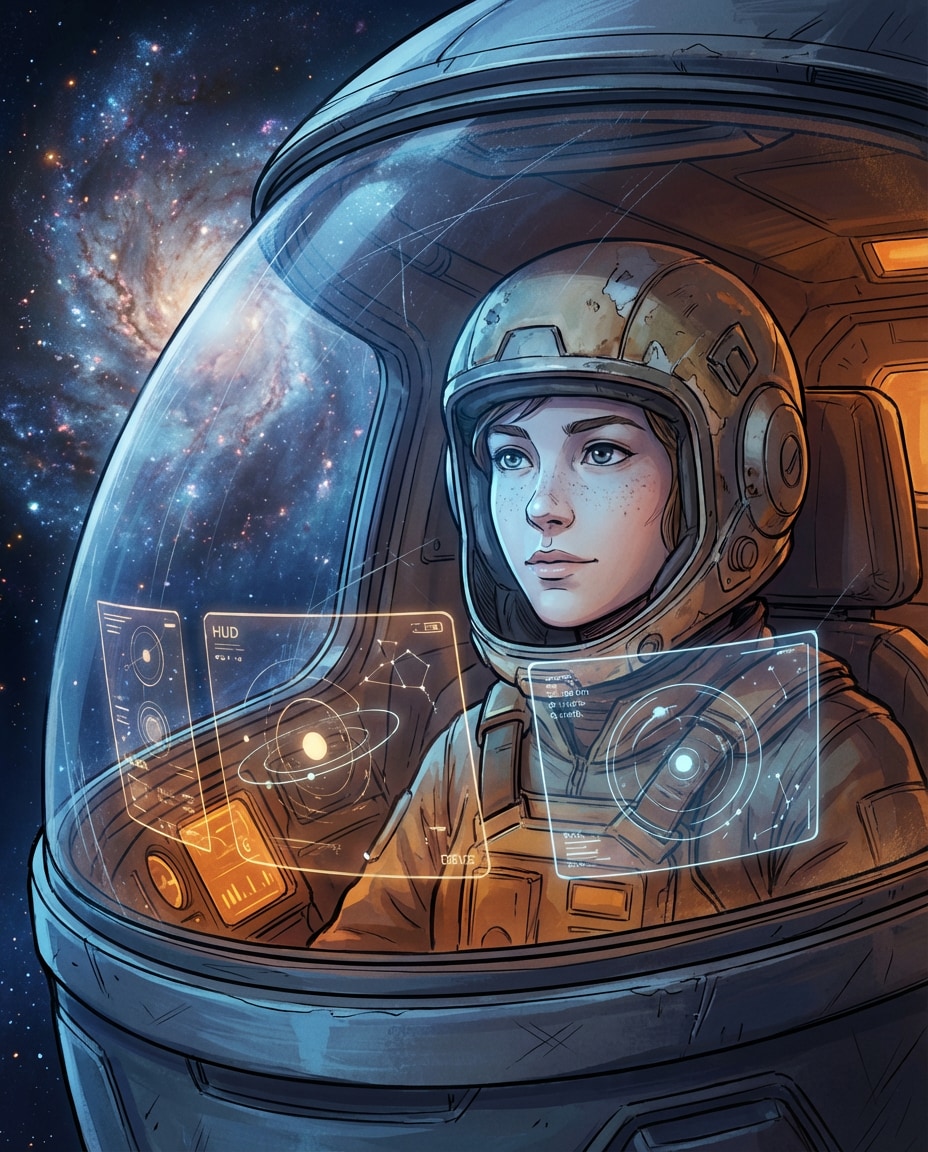 spaceship window portrait photo