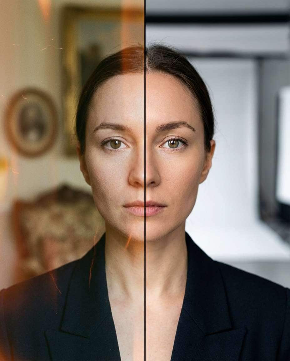 retro film vs modern photo