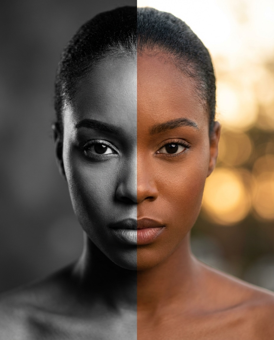 black and white vs photo