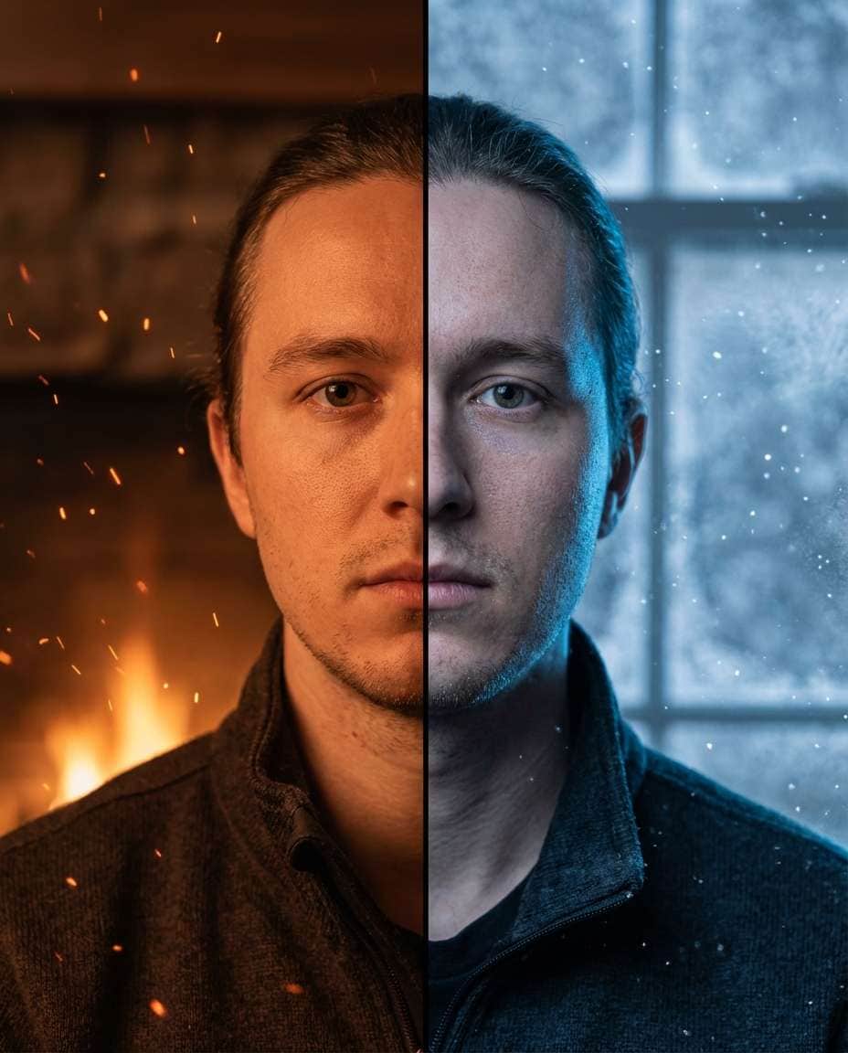 fire vs ice aura photo