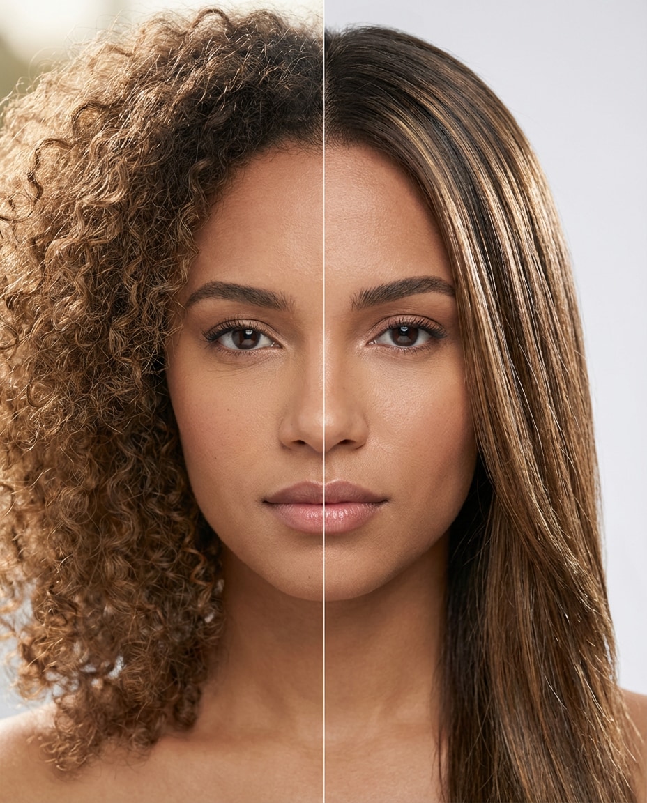 two hairstyles one shot photo