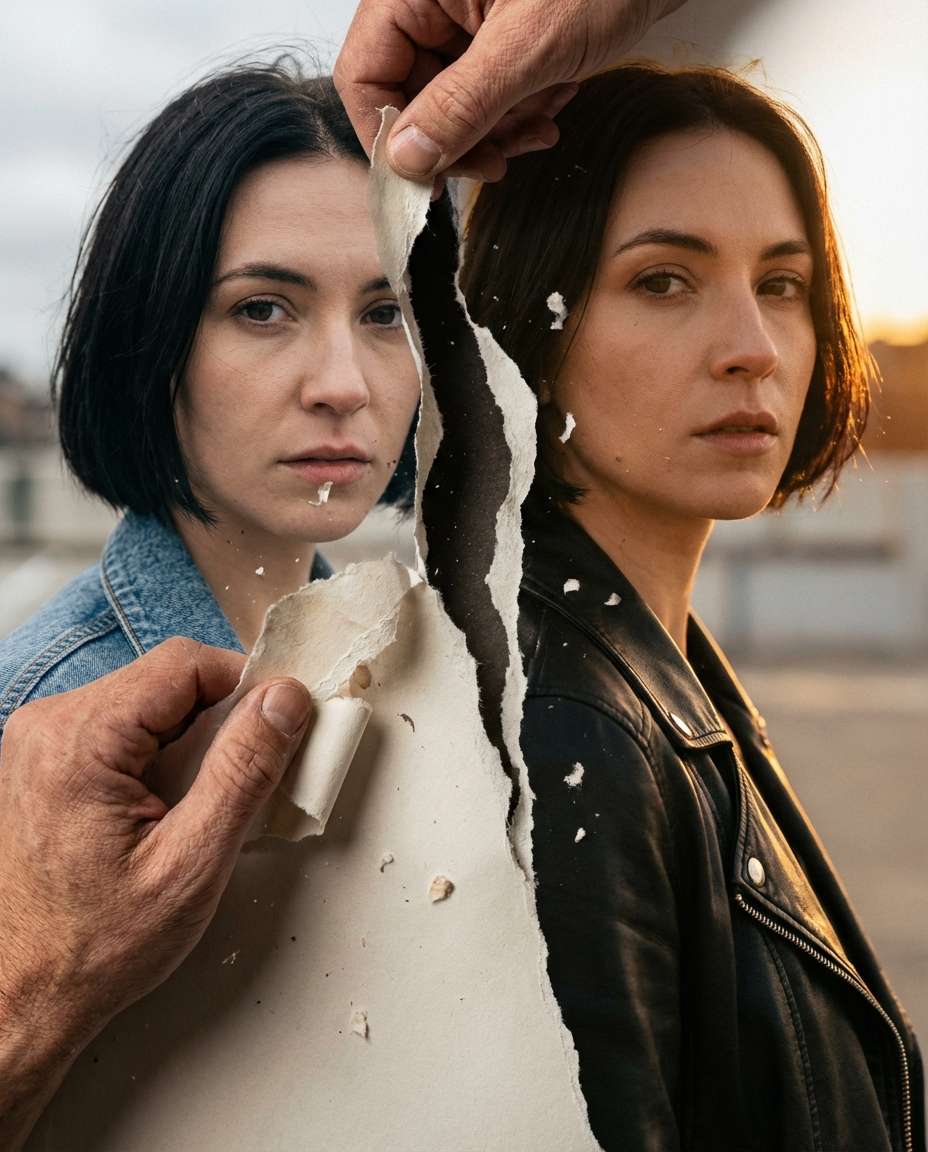 hands tearing reality photo