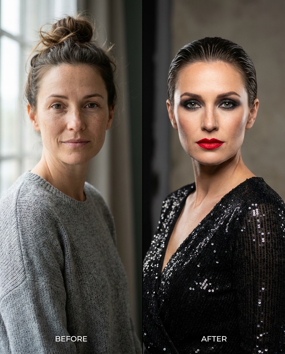 before and after glow photo