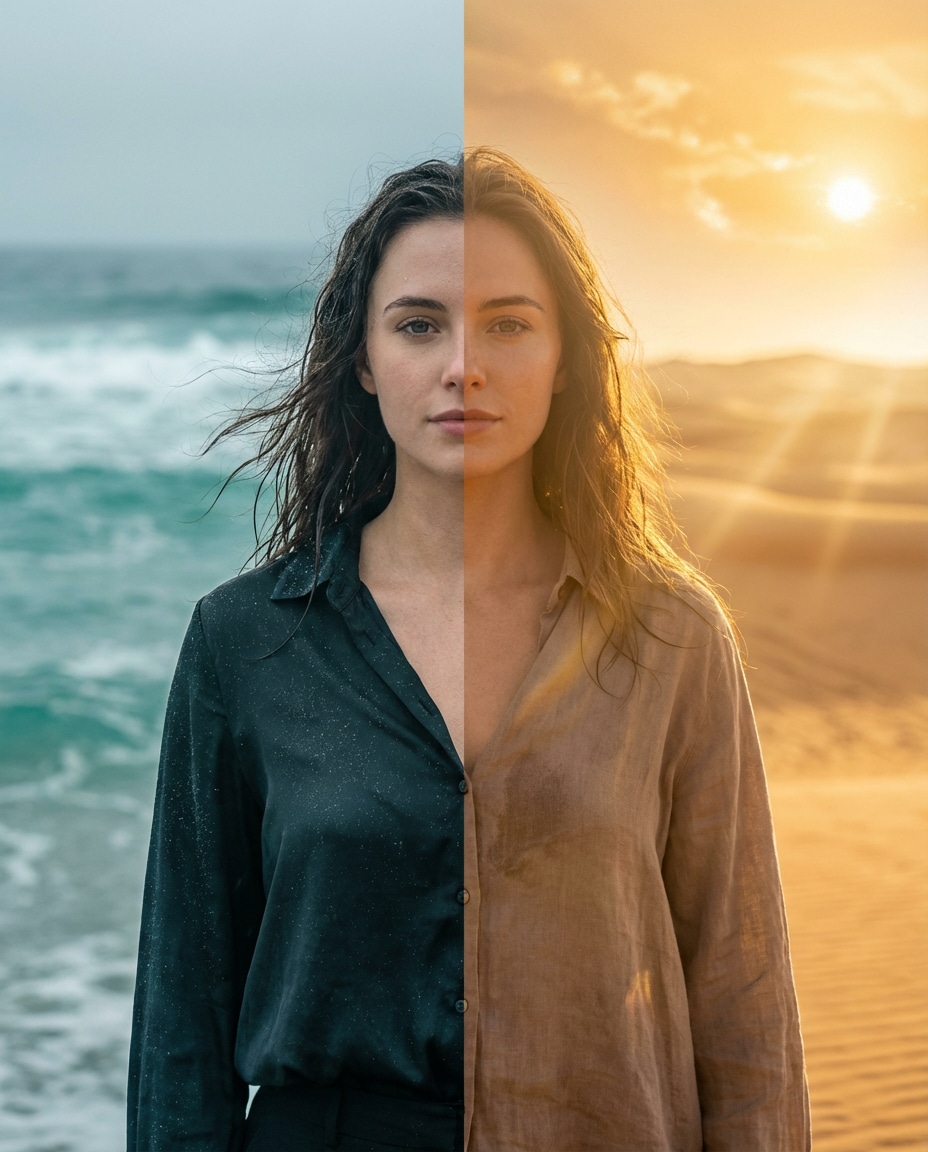 ocean vs desert photo