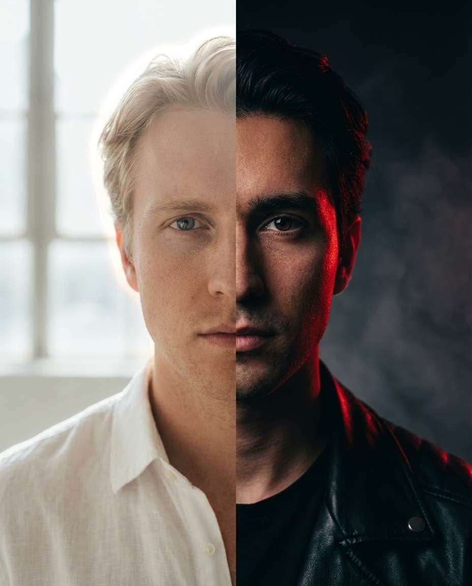 angel vs demon lighting photo