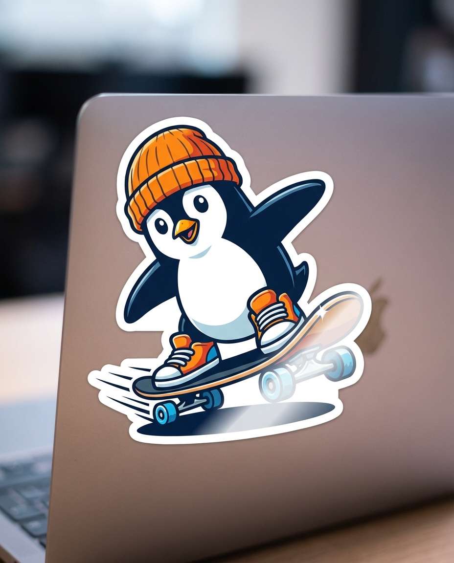 skateboard penguin photo