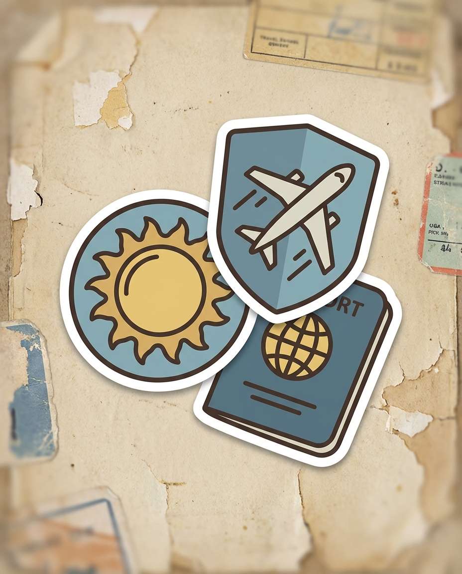 travel stamp set photo