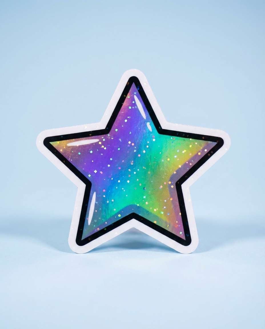 holographic star icon photo