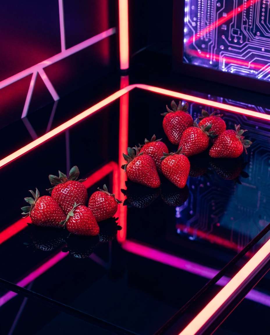 neon red studio mood photo