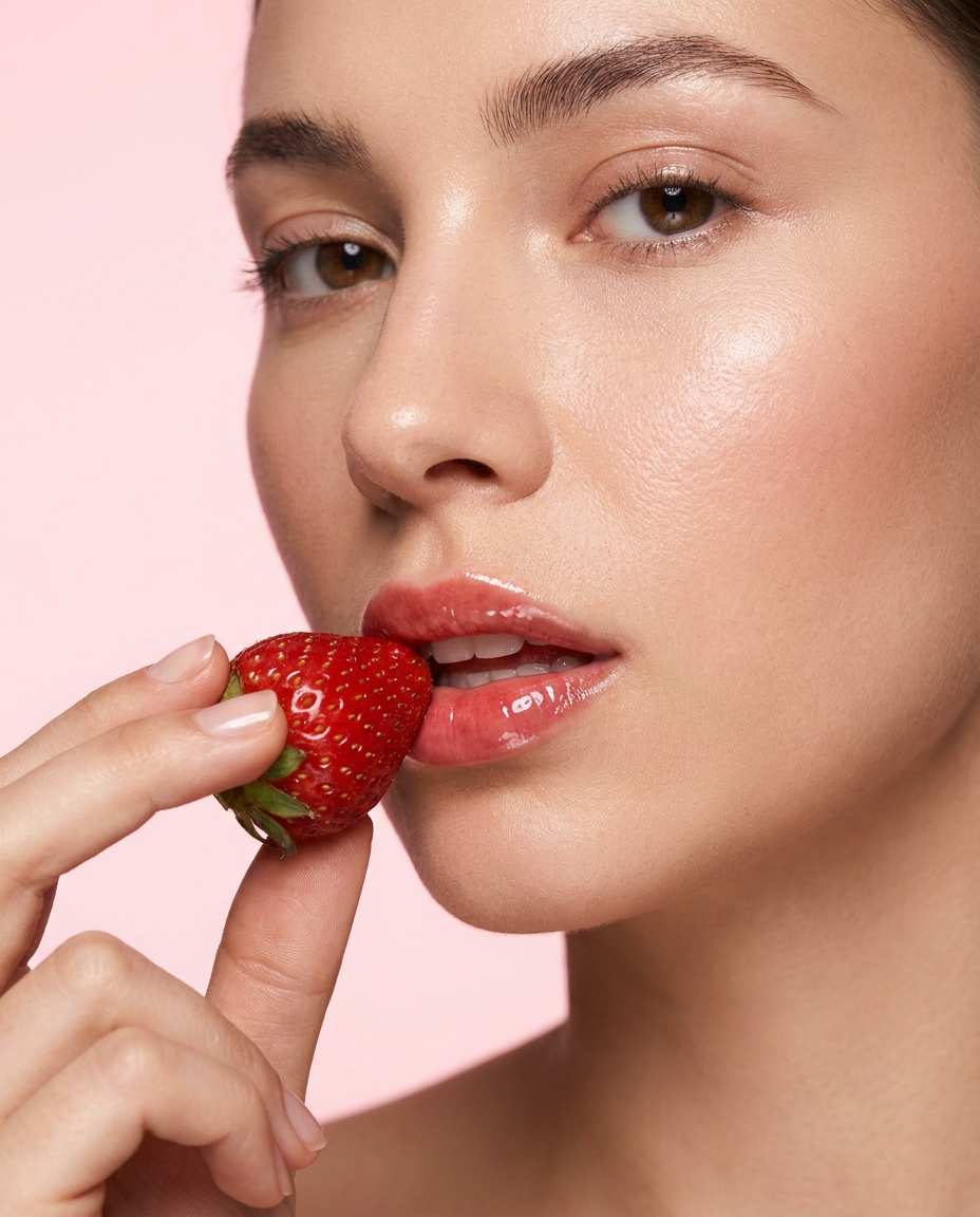 strawberry lip gloss shot photo