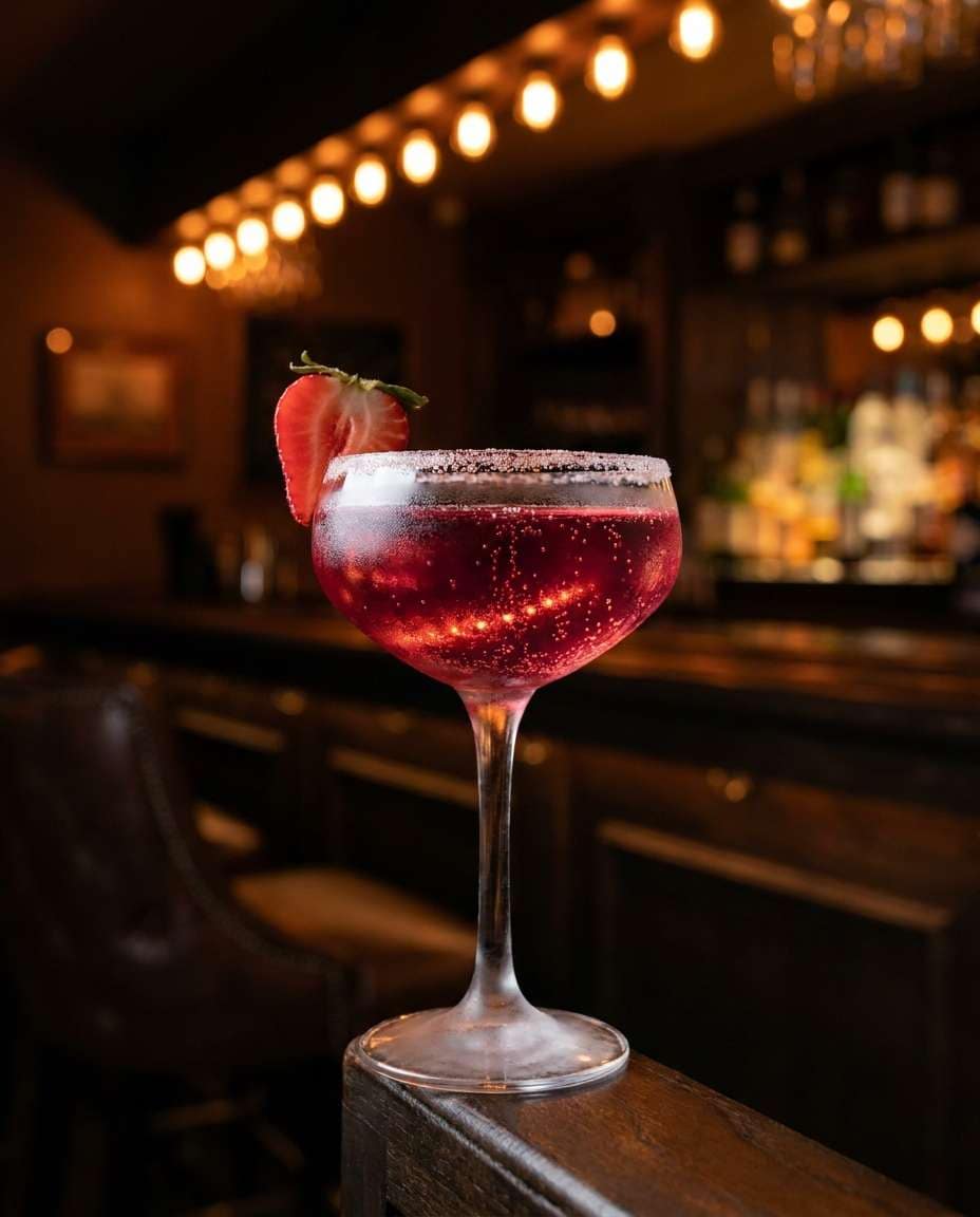 strawberry cocktail garnish photo