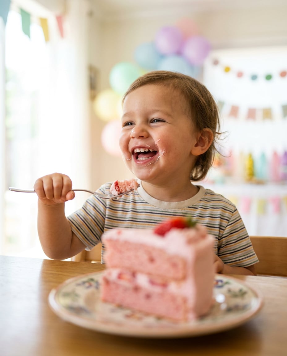 child birthday bite photo
