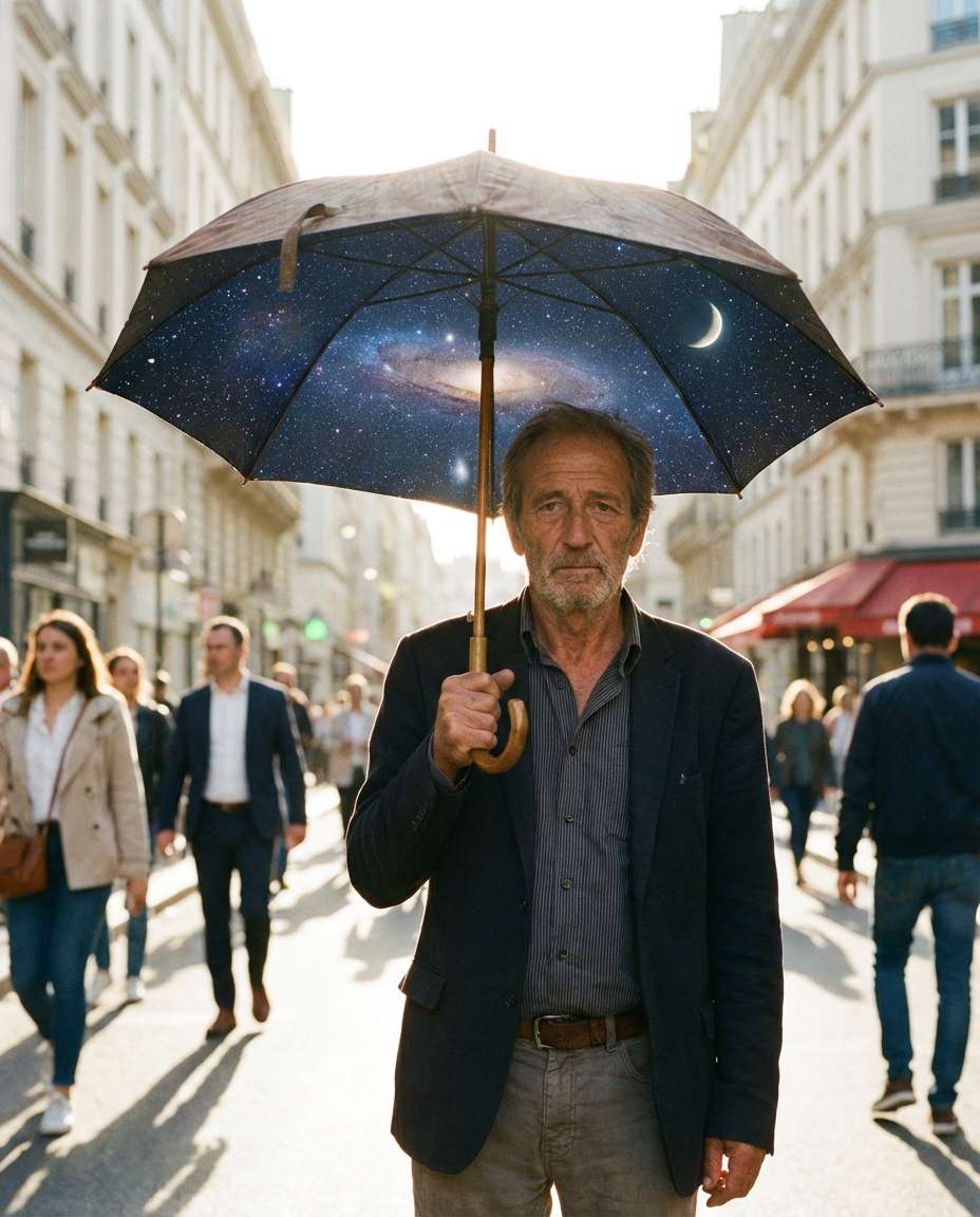 sky inside umbrella photo