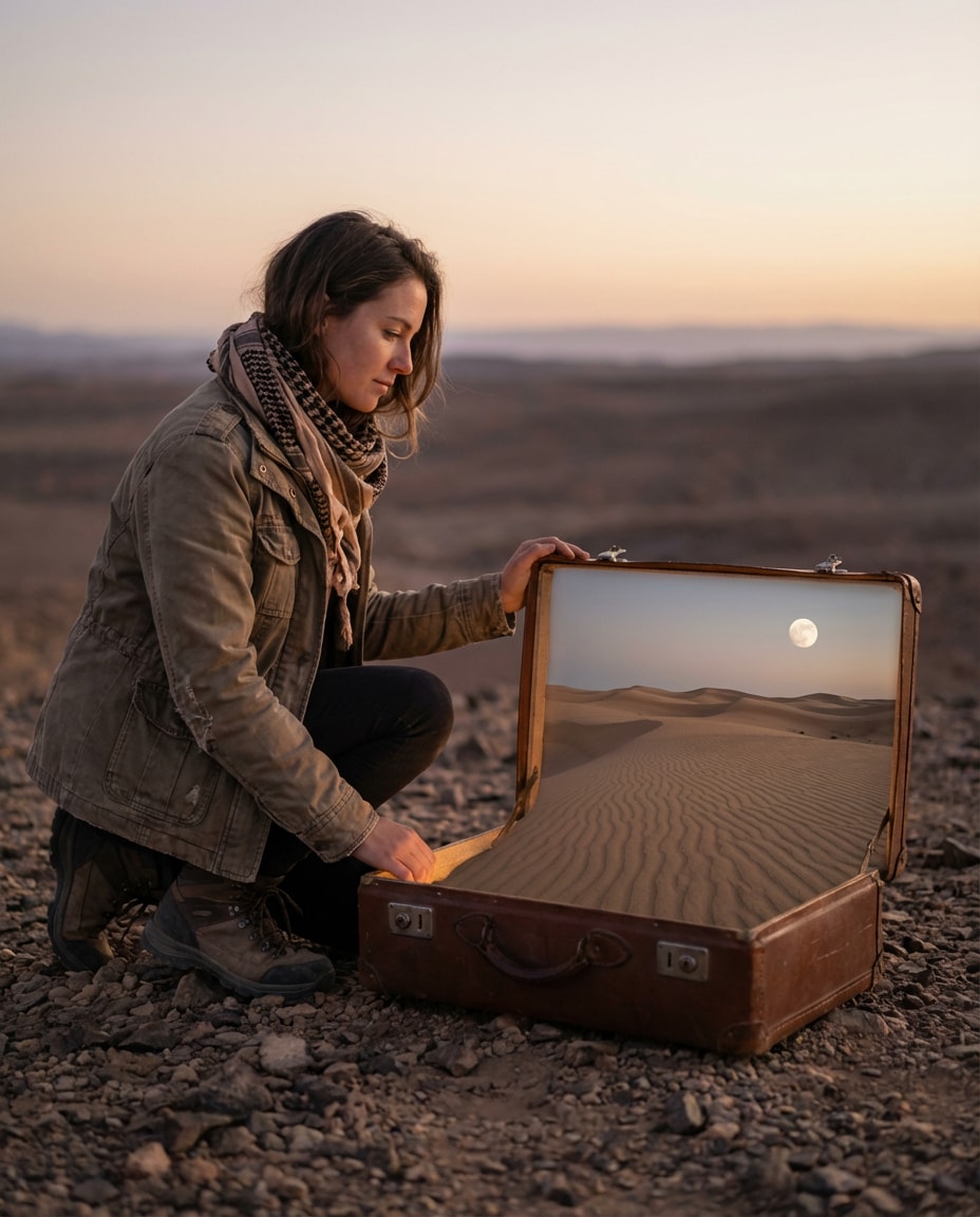 desert in suitcase photo