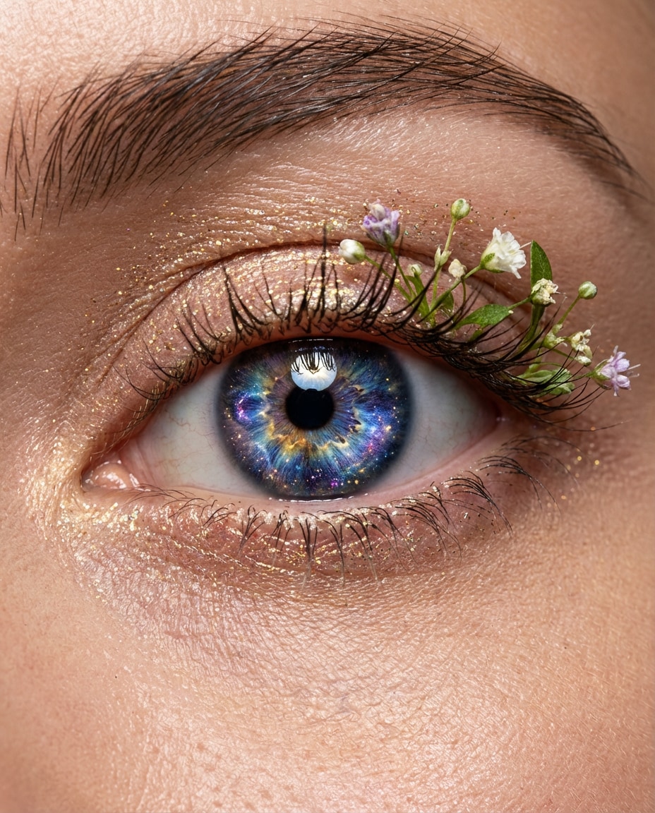 floral eye galaxy photo