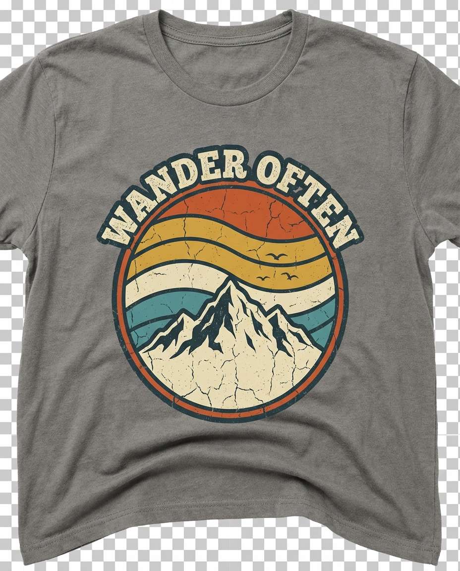 retro sunset badge photo