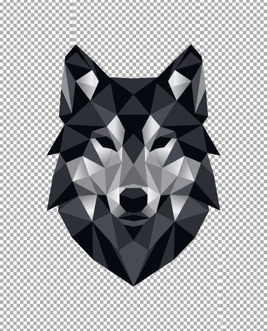 geometric wolf head photo