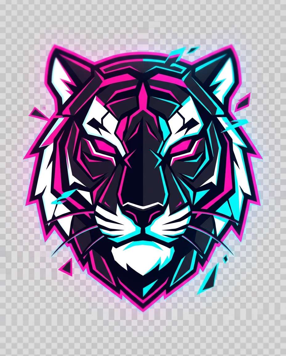 cyber tiger neon photo