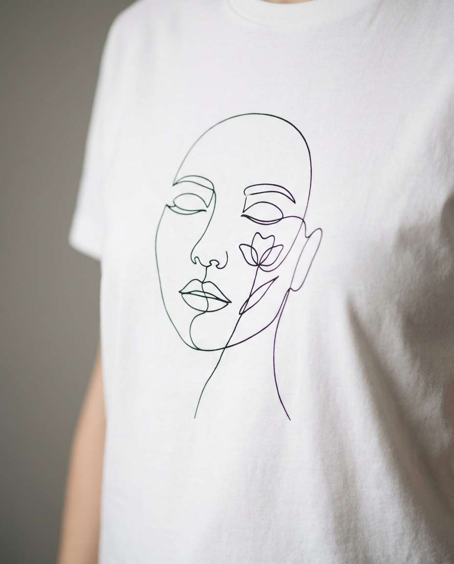minimal line art face photo