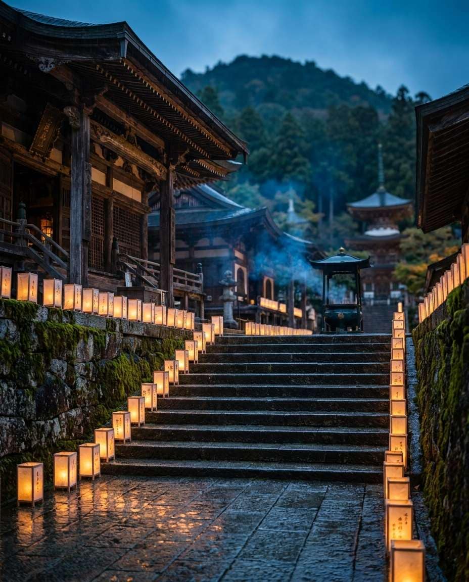 kyoto lantern path photo