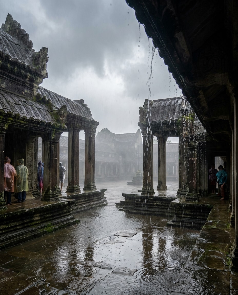 monsoon courtyard rain photo